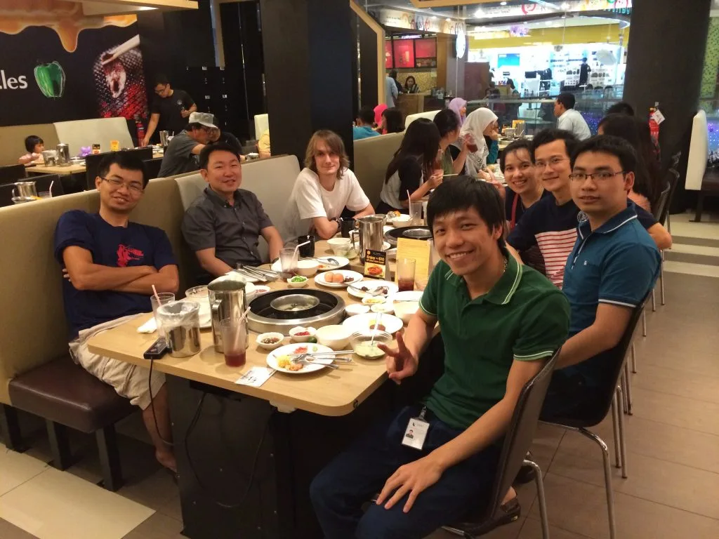 Group outing in December 2013 (clockwise from left: Loc, Hady, Maksim, Thuy and Tuan Le, Trong Nguyen, Son)