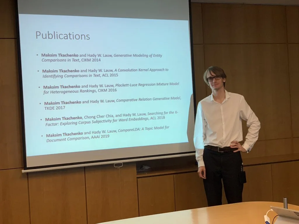 A summary list of Maksim’s publications up to defense