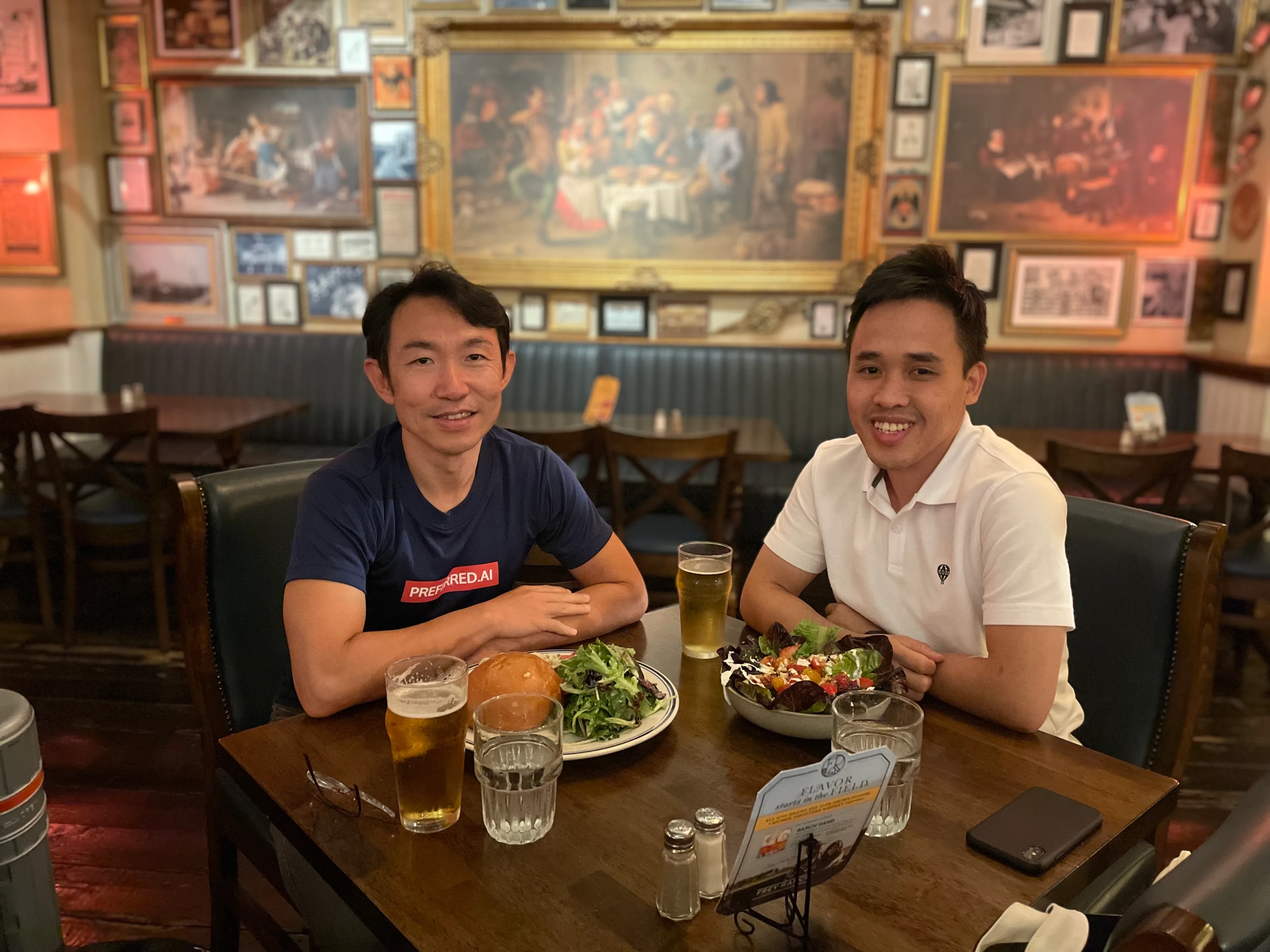 Hady and Tuan at dinner