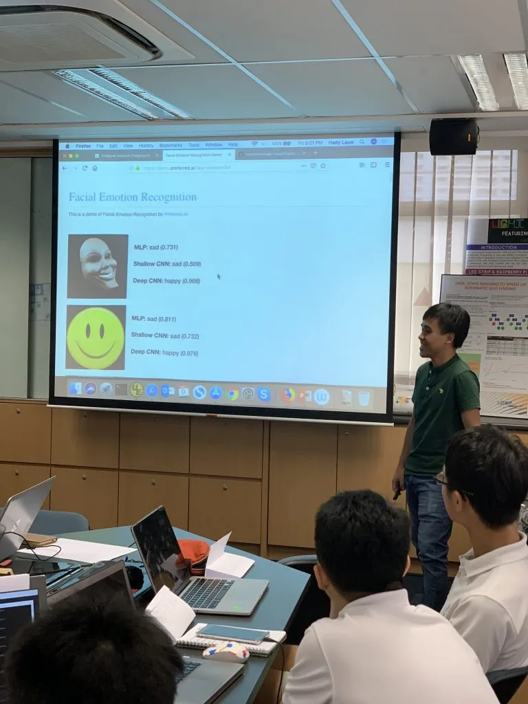 Students were having a blast testing the facial expression recognition Web service