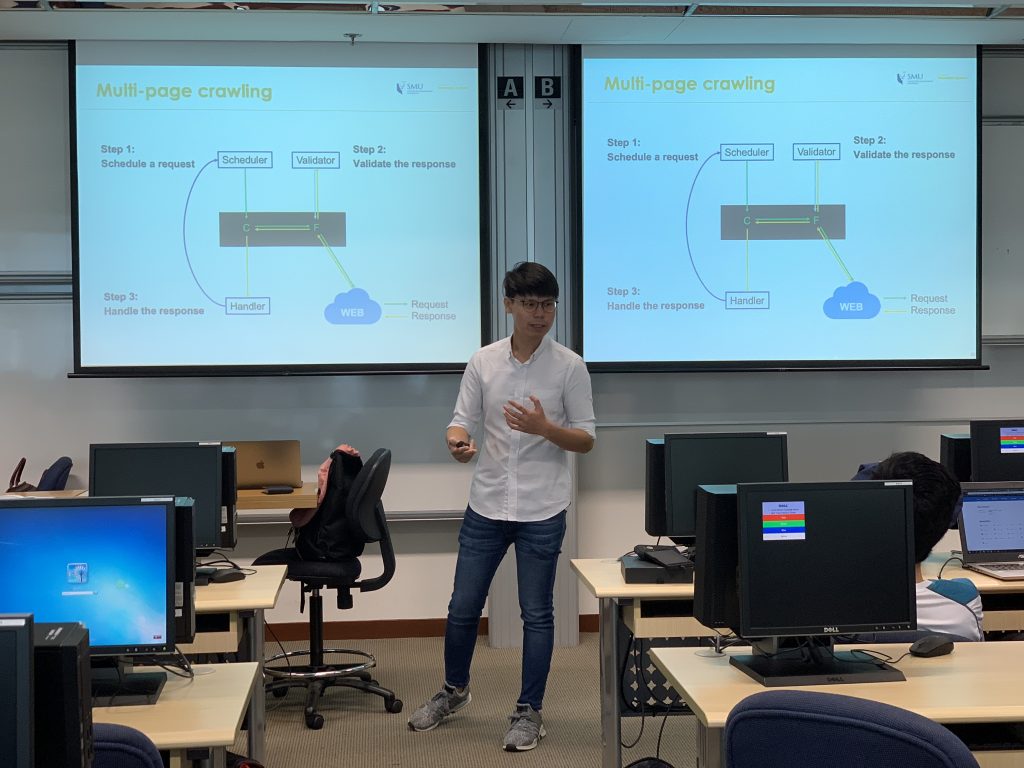 Ween ran with the data collection module of the course. With the zest of a seasoned instructor, he sure wasn’t a “crawler”.