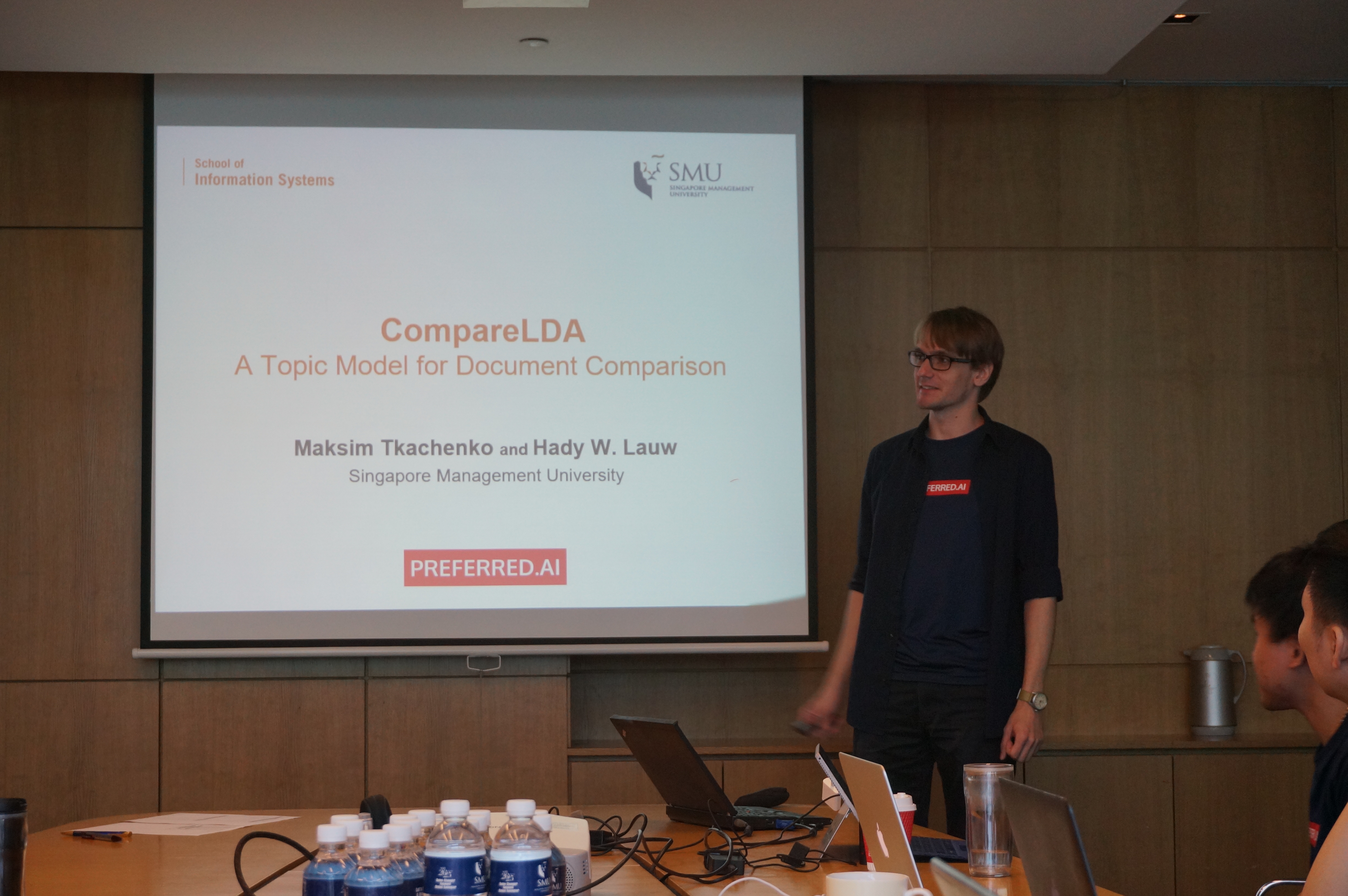 Maksim discussed a topic model for document comparison