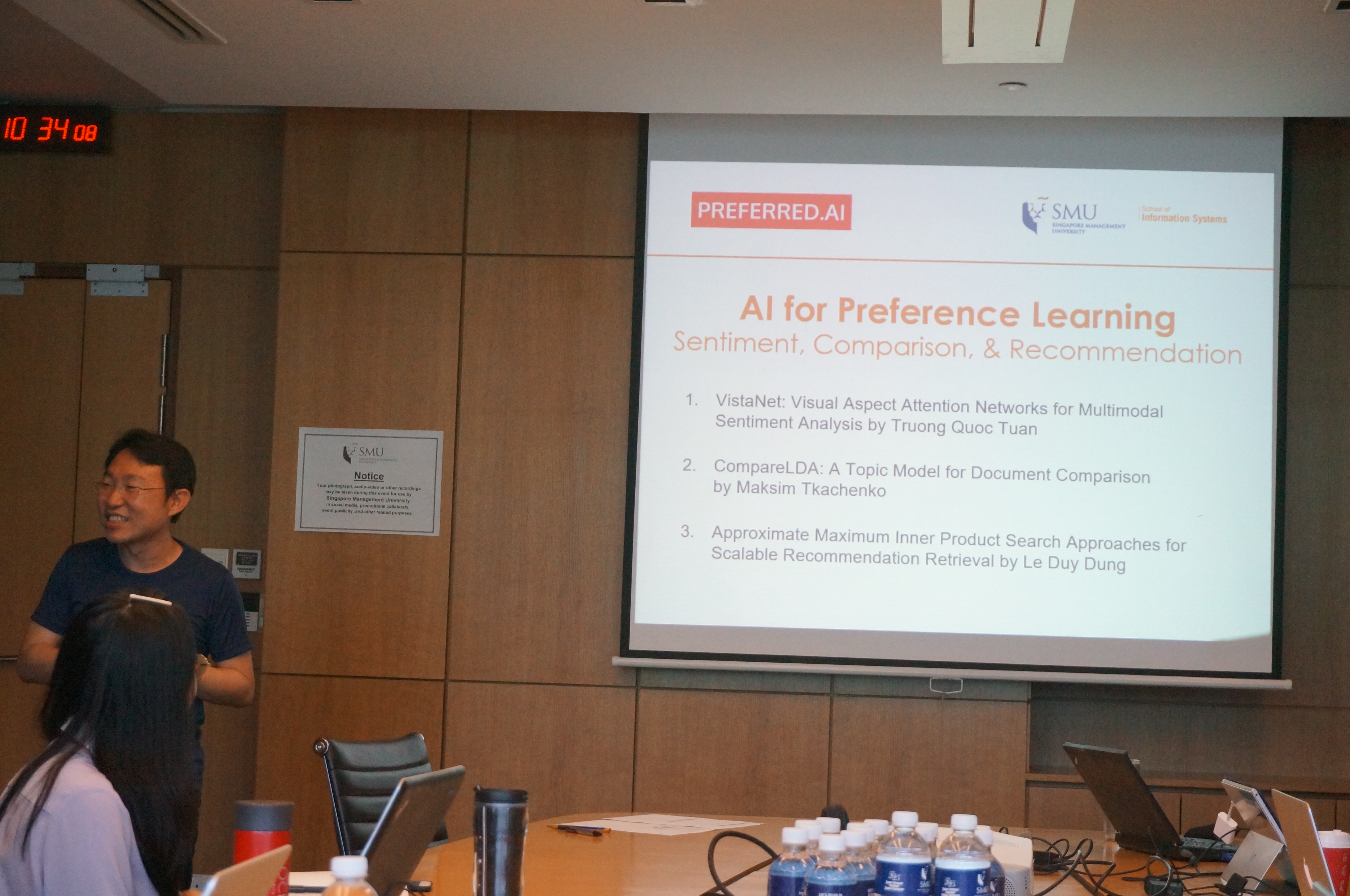 Hady opened the session, outlining the three talks on the themes of sentiment, comparison, and recommendation respectively