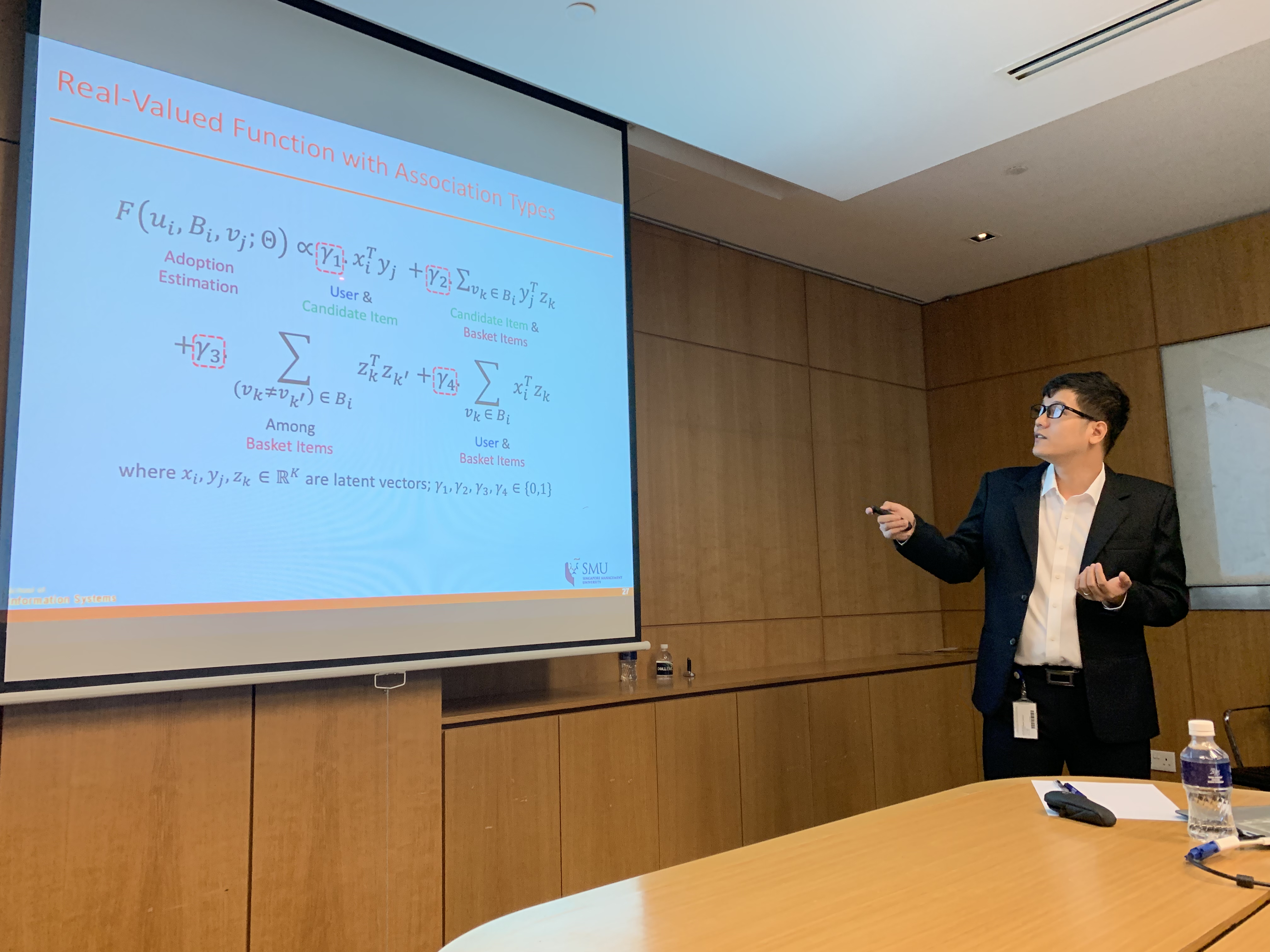 Trong explaining the various types of item-item associations that might take place within a basket (published in IJCAI-2017)