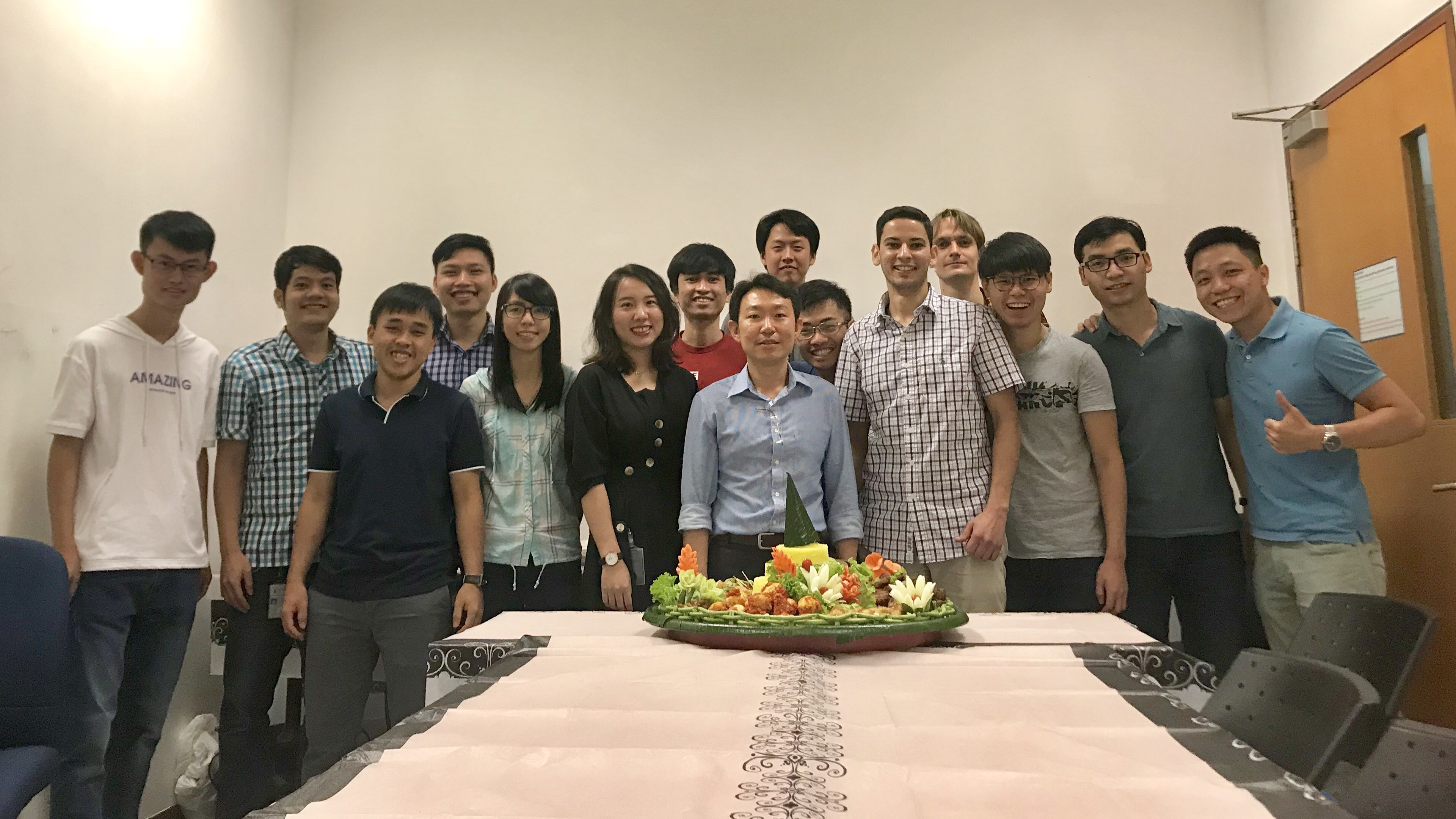 Zhang Ce (far left) joined the group lunch with Tumpeng, after arriving just a couple of days before this photo was taken