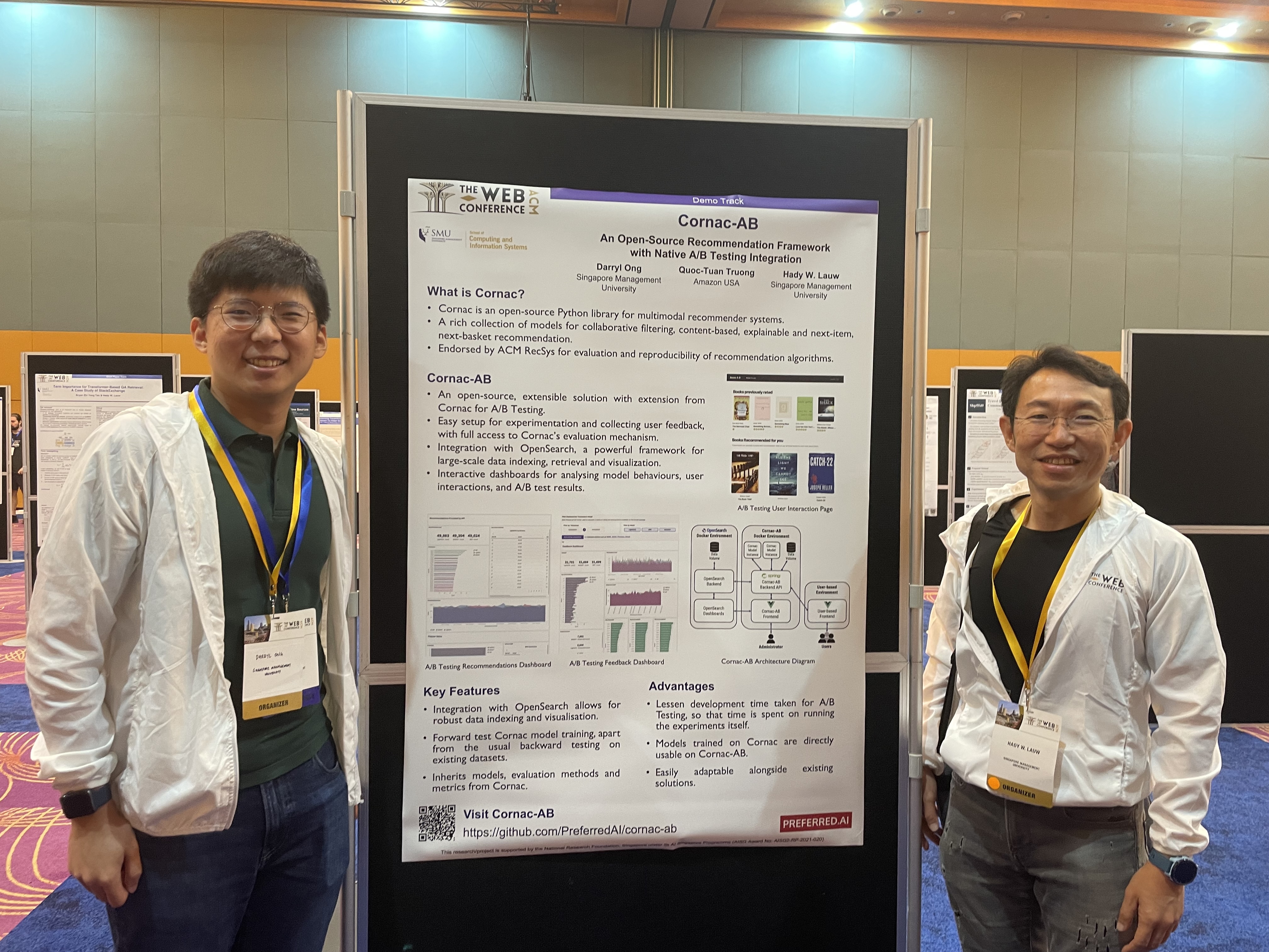 Darryl presented Cornac-AB, interactively illustrating the system via a poster and live demo